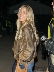 Super Bowl LX Brunch 2026 Alix Earle Distressed Leather Jacket