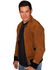 Adam Devine Super Bowl 2026 Brown Suede Jacket
