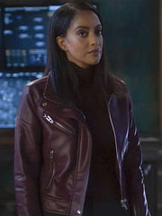 Supergirl Azie Tesfai Maroon Leather Jacket
