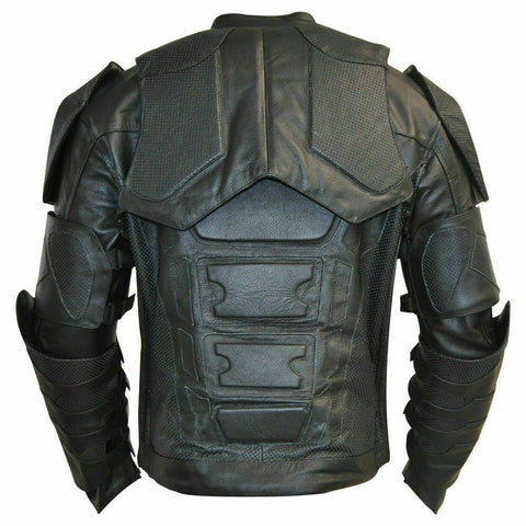 Superhero Batman Beyond Detachable Safety Armored Real Leather Jacket | The Return of Joker Racing Motorcycle Jacket