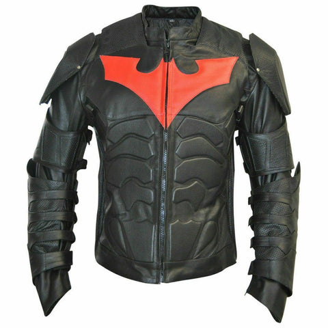 Superhero Batman Beyond Detachable Safety Armored Real Leather Jacket | The Return of Joker Racing Motorcycle Jacket