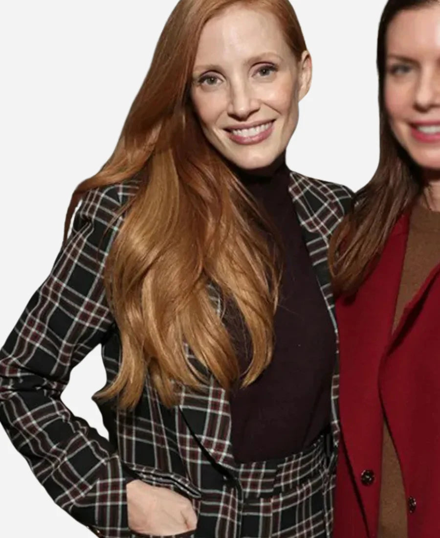 Jessica Chastain Memory 2024 Plaid Blazer