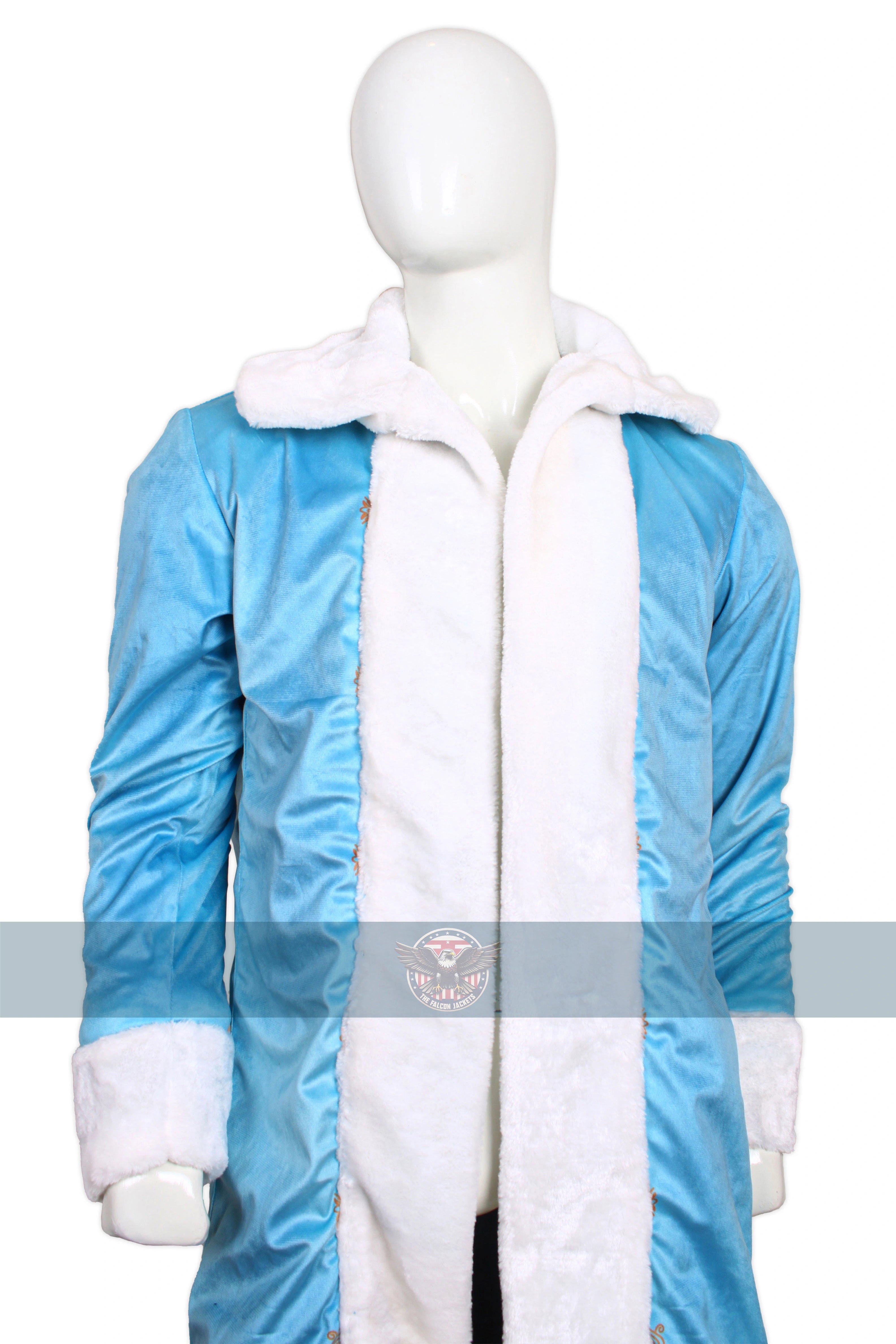 Handmade Blue Santa Christmas Velvet Coat