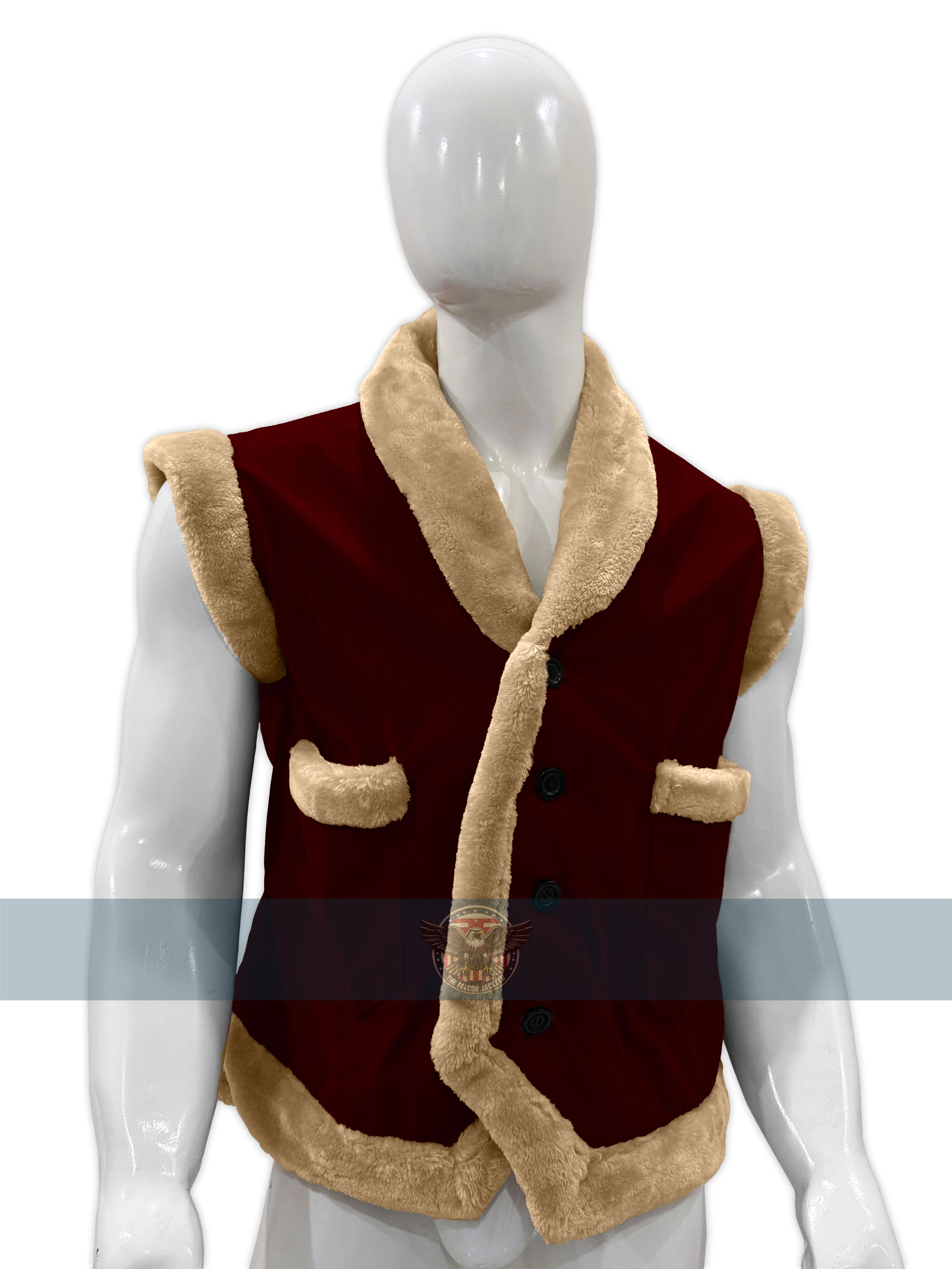 Handmade Red Velvet Santa Claus Vest 