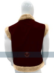 Handmade Red Velvet Santa Claus Vest 