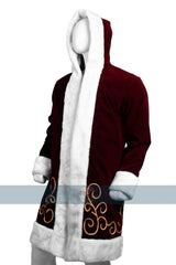 Santa Claus Inspired Red Hooded Winter Coat