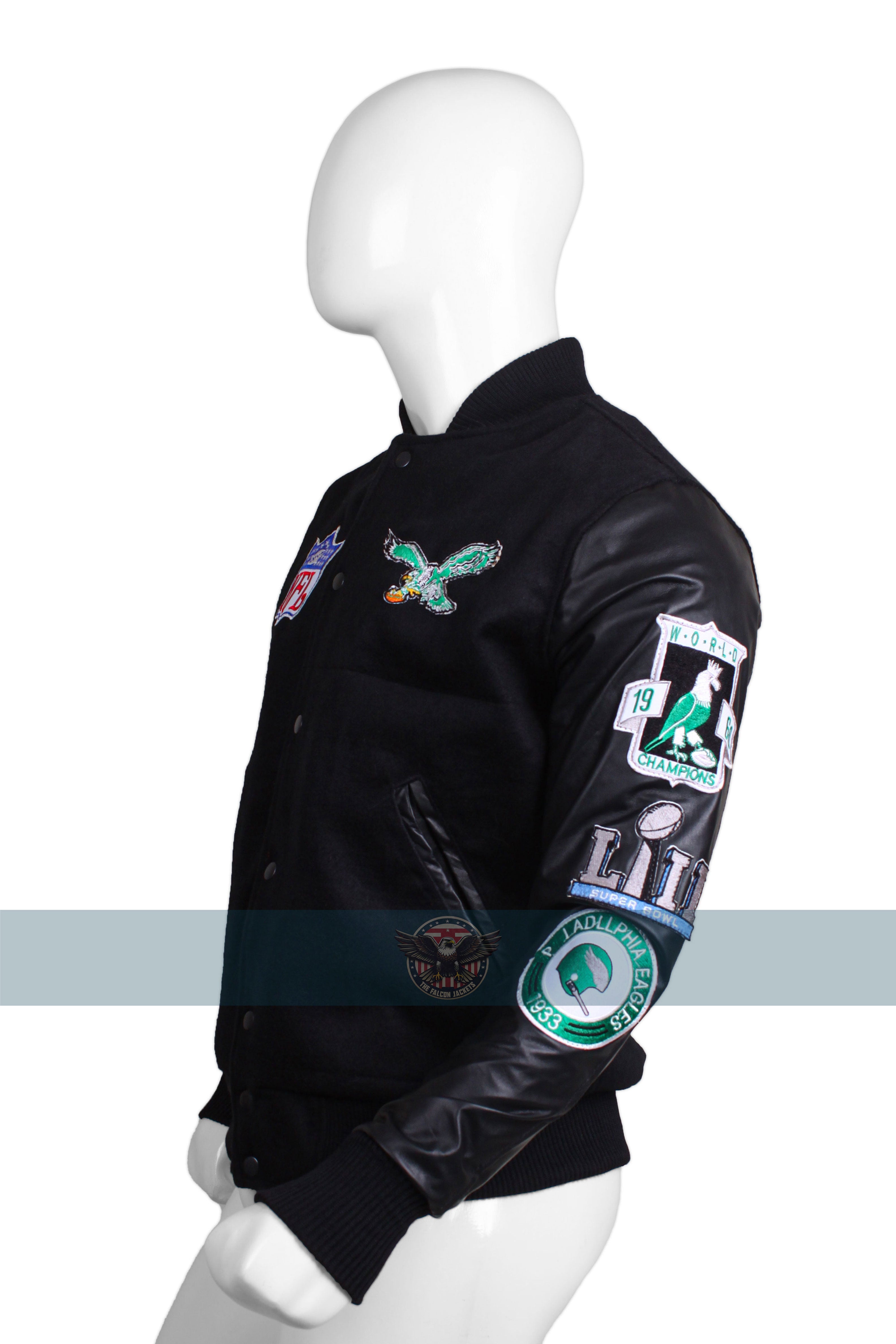 Philadelphia Eagles Black Varsity Jacket
