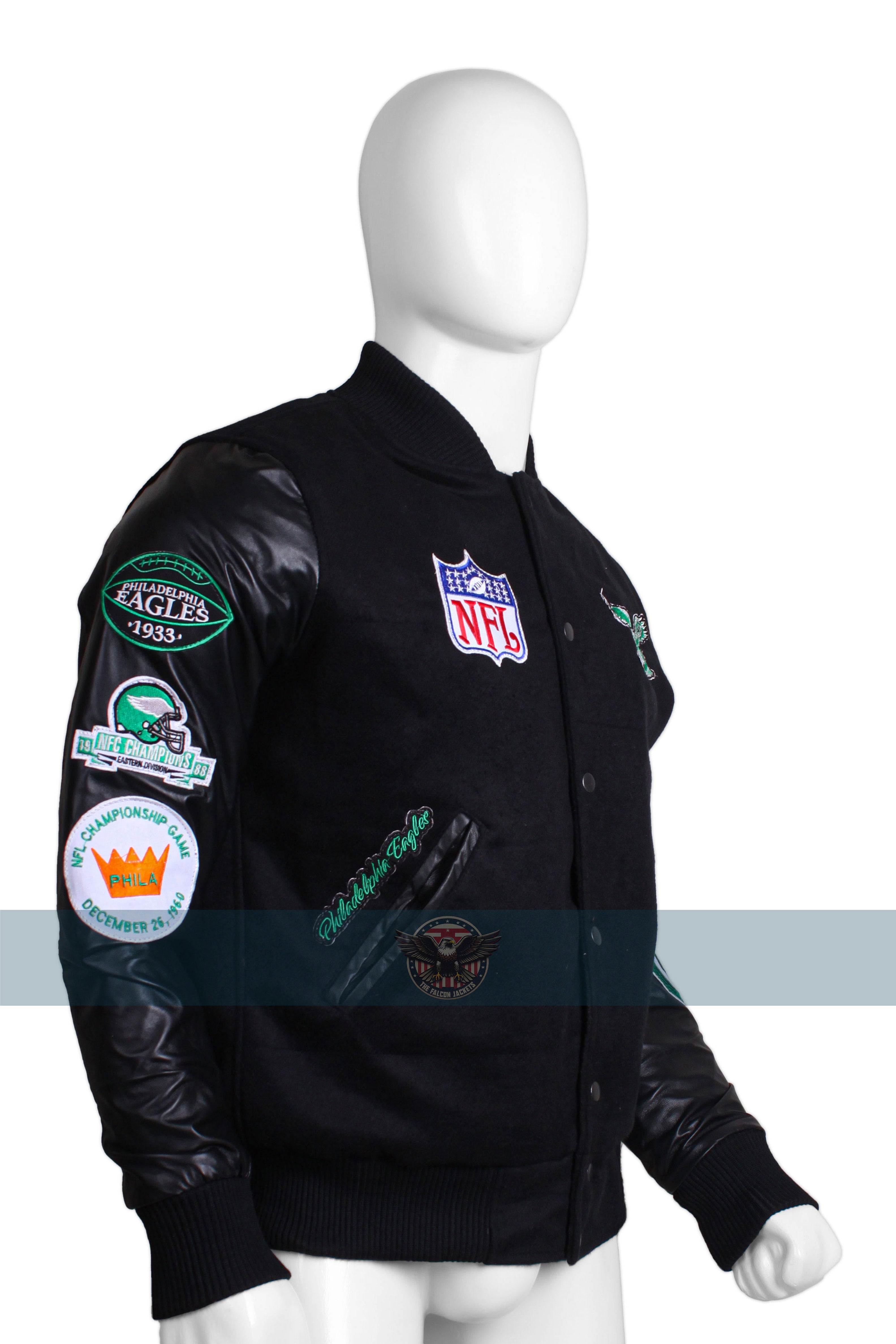 Philadelphia Eagles Black Varsity Jacket
