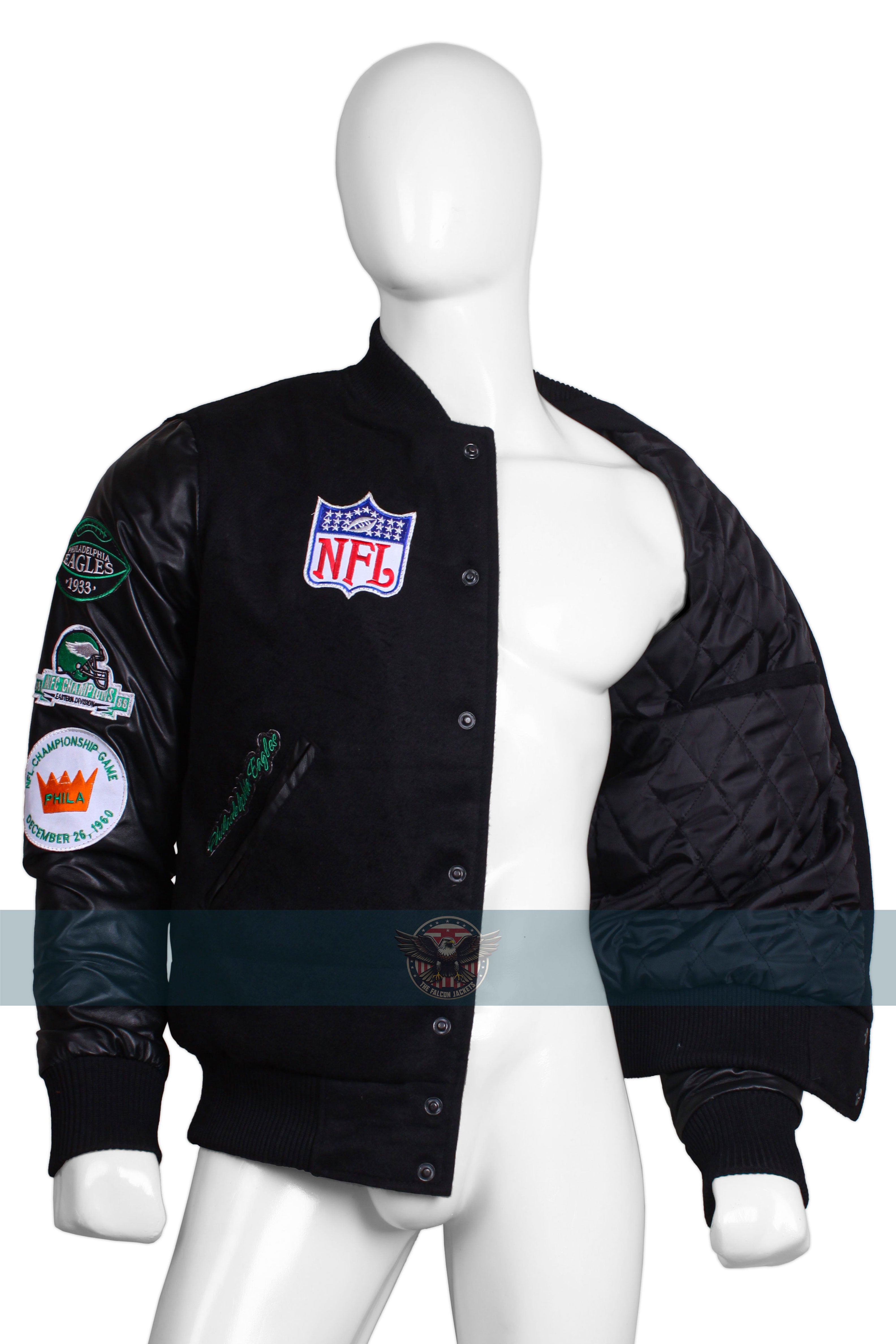 Philadelphia Eagles Black Varsity Jacket
