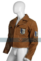 Mens Attack On Titan Cosplay Leather Jacket