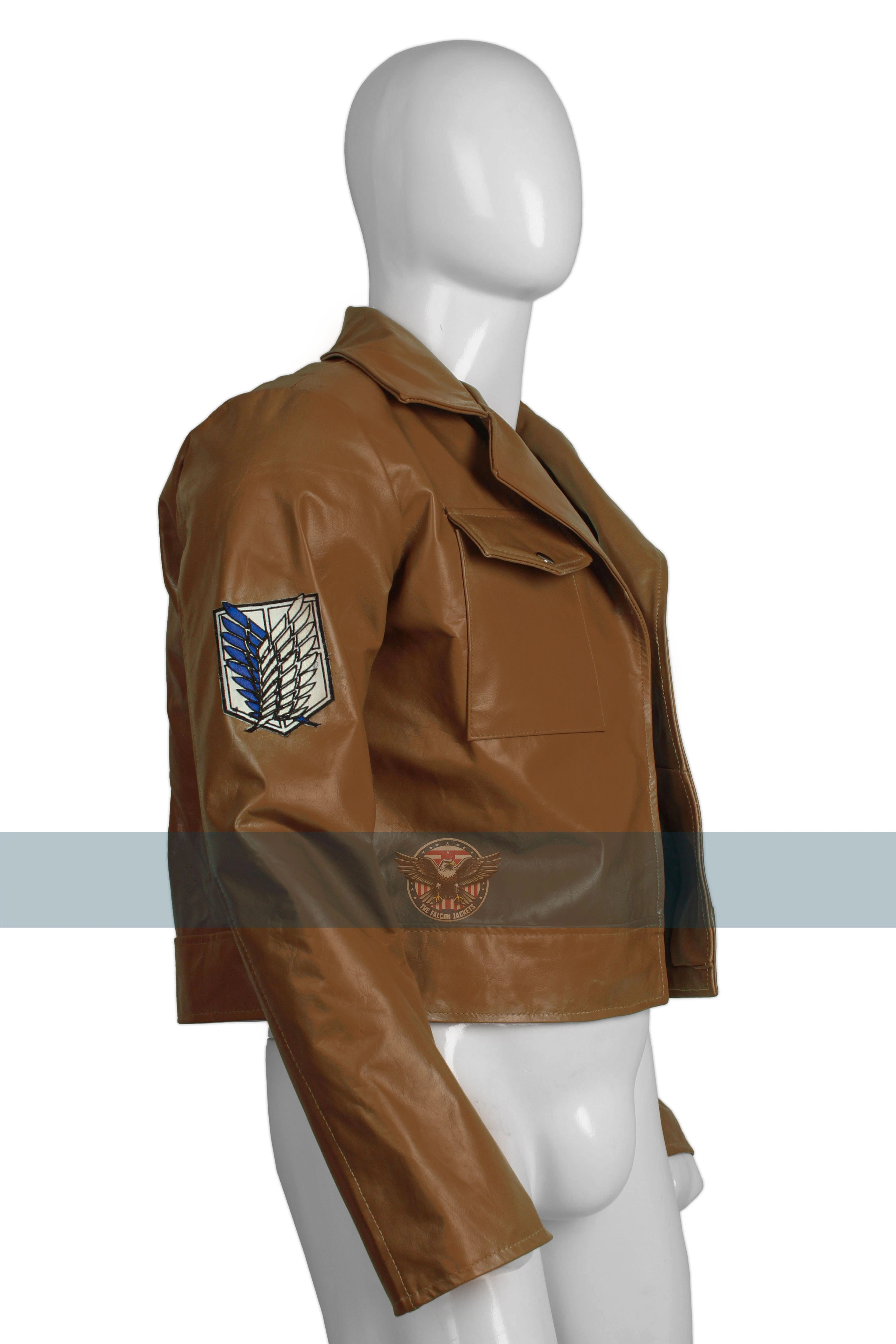 Mens Attack On Titan Cosplay Leather Jacket