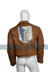 Mens Attack On Titan Cosplay Leather Jacket