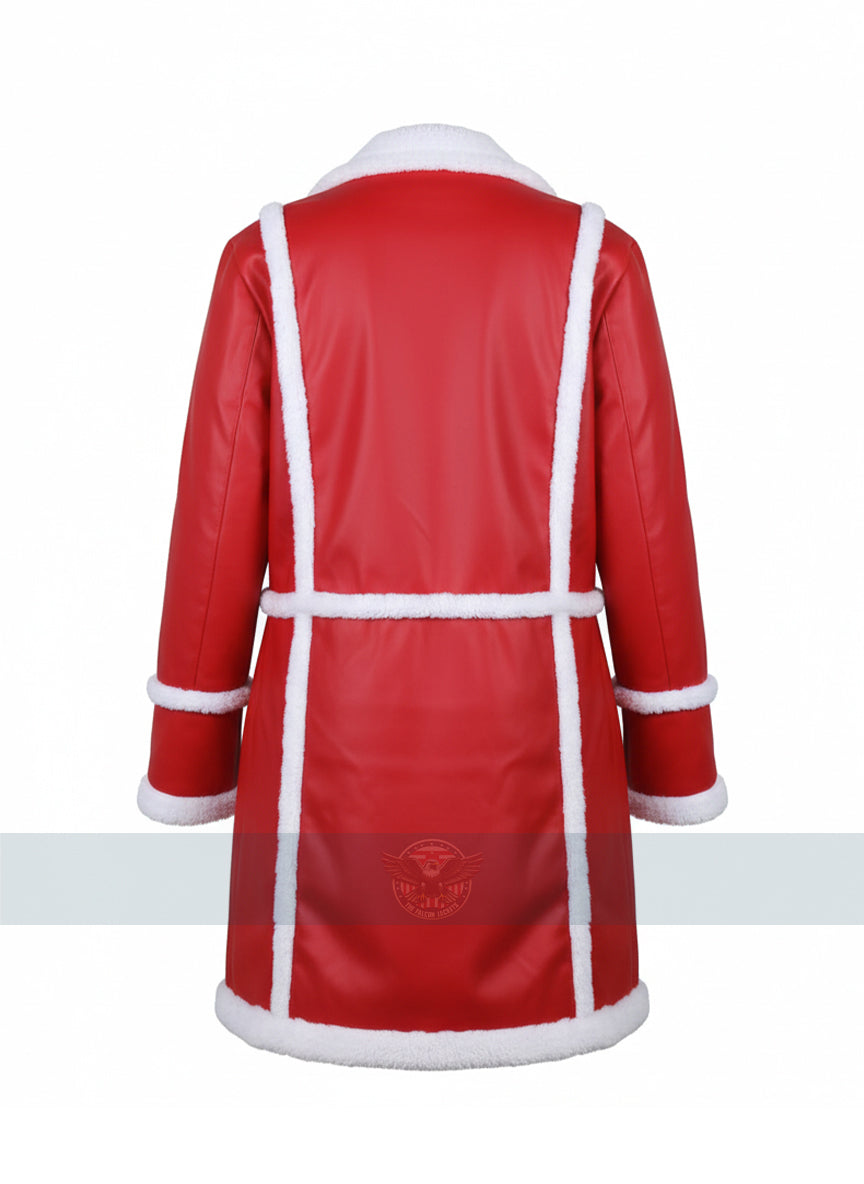 J.K. Simmons Santa Claus Red Leather Shearling Coat