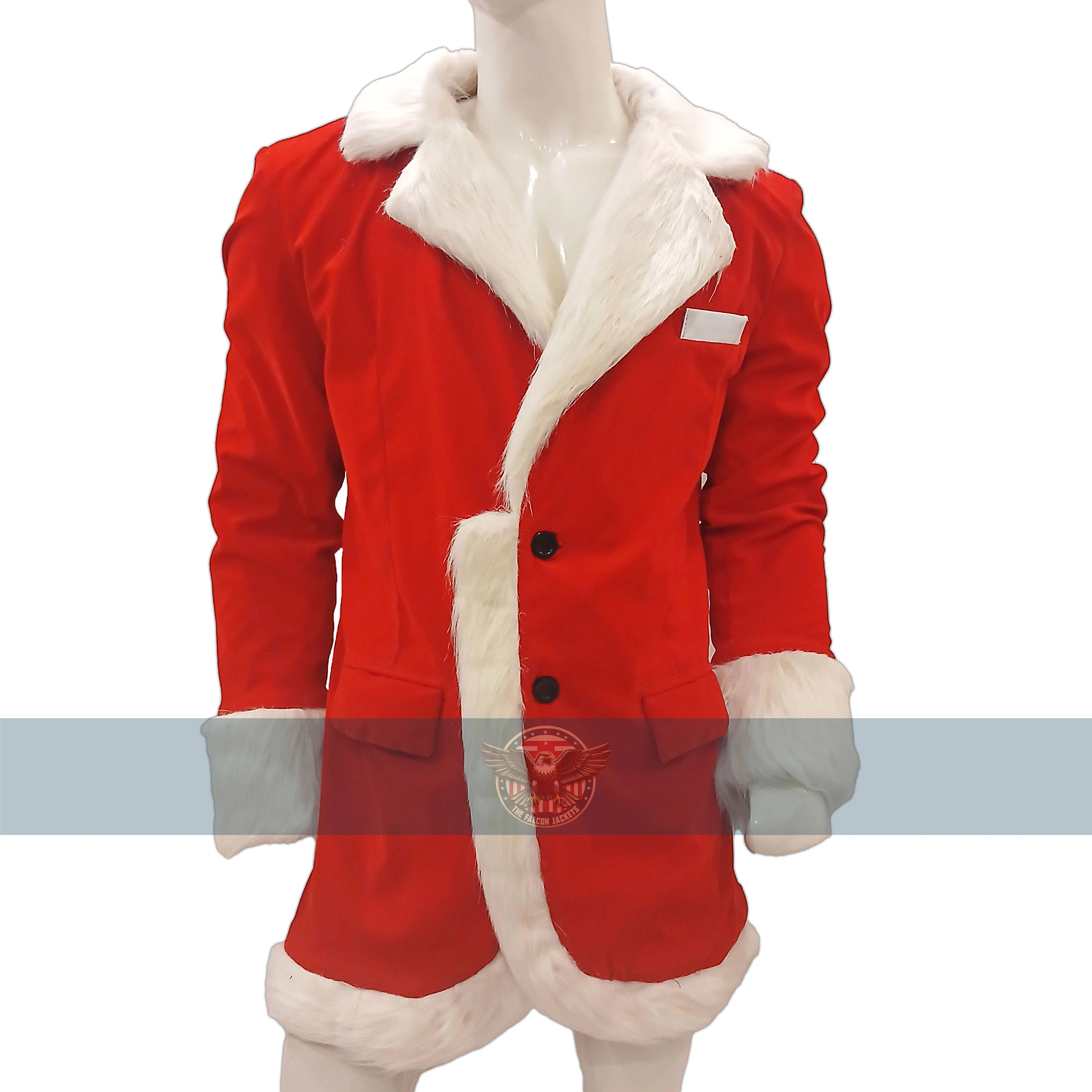 Handmade Red Santa Claus Lapel Collar Velvet Blazer