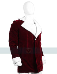 Santa Inspired Christmas Red Velvet Faux Fur Blazer