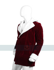 Santa Inspired Christmas Red Velvet Faux Fur Blazer