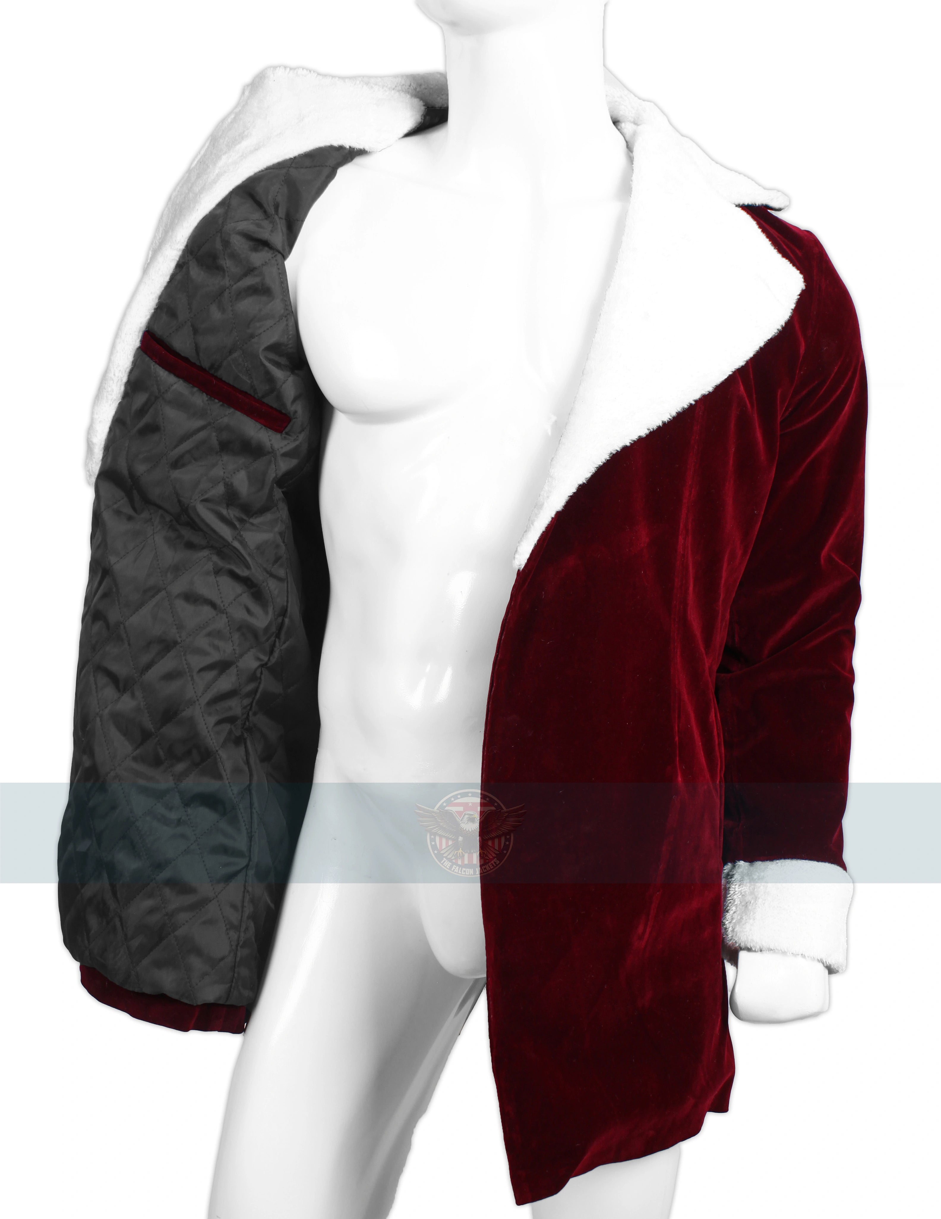 Santa Inspired Christmas Red Velvet Faux Fur Blazer