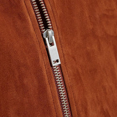 Mens Rusted Brown Suede Leather Jacket