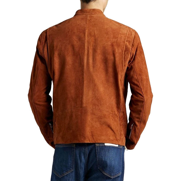 Mens Rusted Brown Suede Leather Jacket