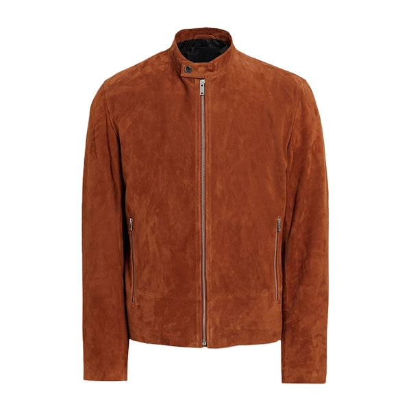 Mens Rusted Brown Suede Leather Jacket