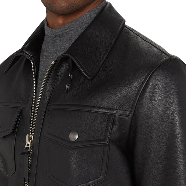 Western Men Leather Jacket | Black Lambskin Leather Jacket