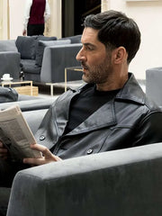 CIA 2026 Tom Ellis Black Leather Coat
