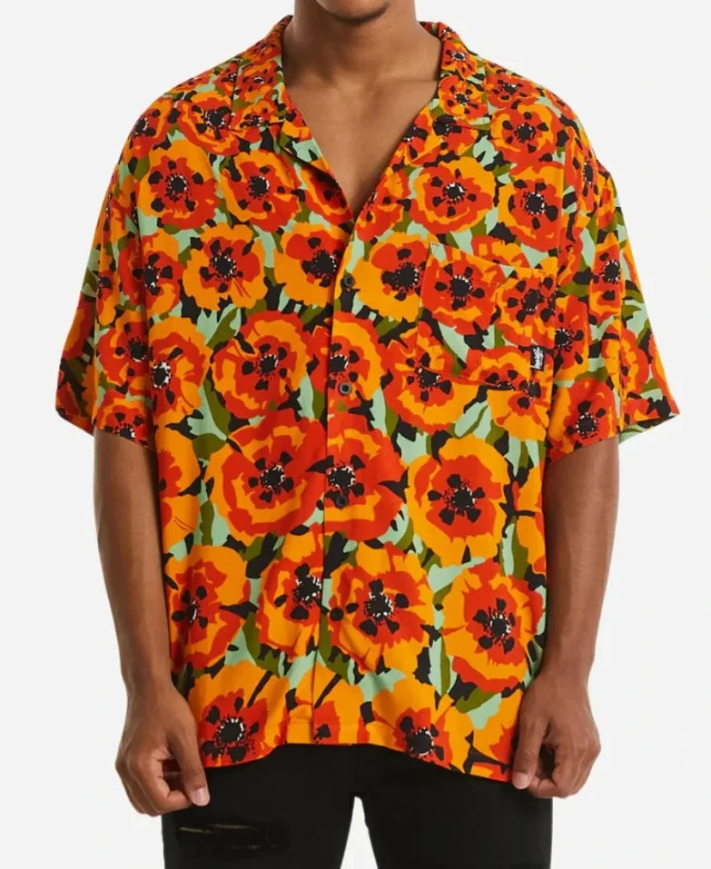 Home And Away Orange Poppy Print Shirt