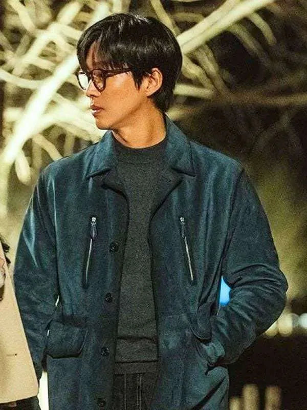 Our Movie Namkoong Min Blue Suede Leather Jacket
