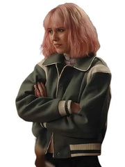 Trying 2026 Scarlett Rayner Green Varsity Jacket