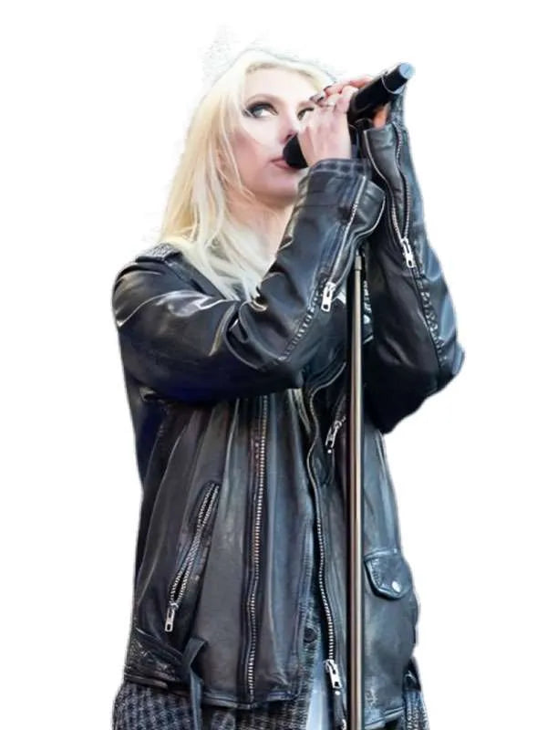 Taylor Momsen 2026 Black Leather Jacket