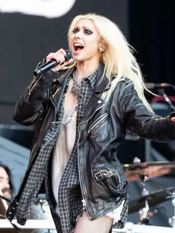 Taylor Momsen 2026 Black Leather Jacket