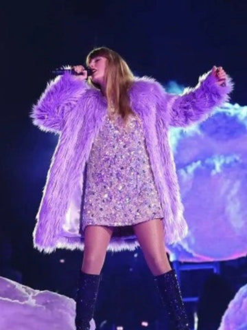 Taylor Swift Purple Fur Coat