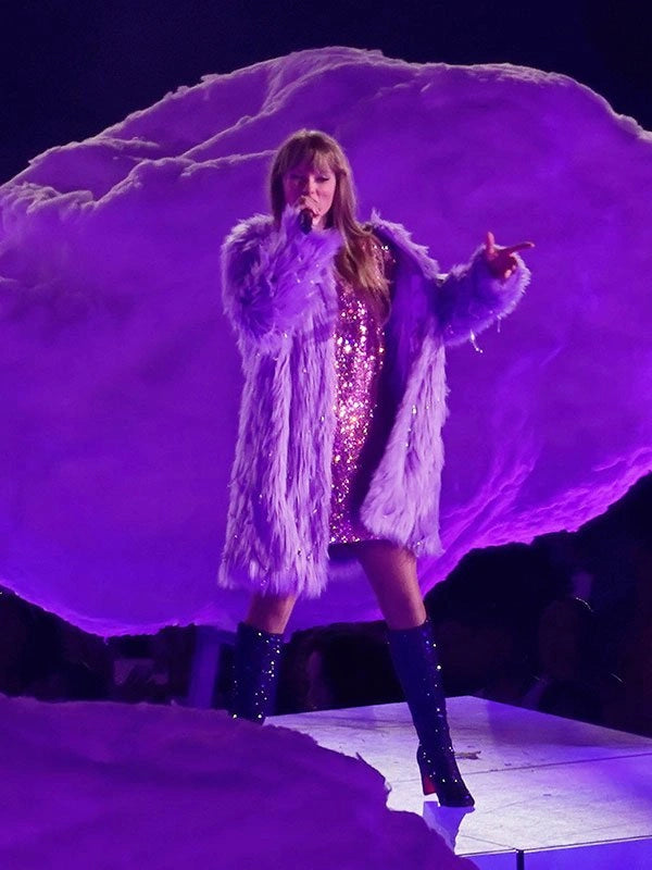 Taylor Swift Purple Fur Coat
