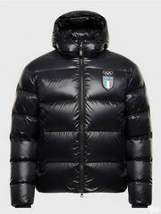 Team Italy Olympics 2026 Black Puffer Jacket