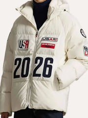 Olympics 2026 Team USA White Puffer Jacket
