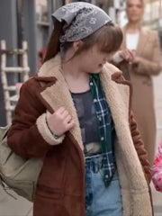 Ted Lasso Nora Brown Shearling Leather Jacket