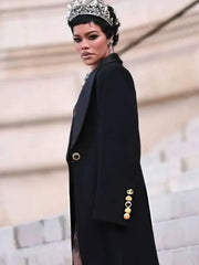 PFW 2026 Teyana Taylor Black Coat