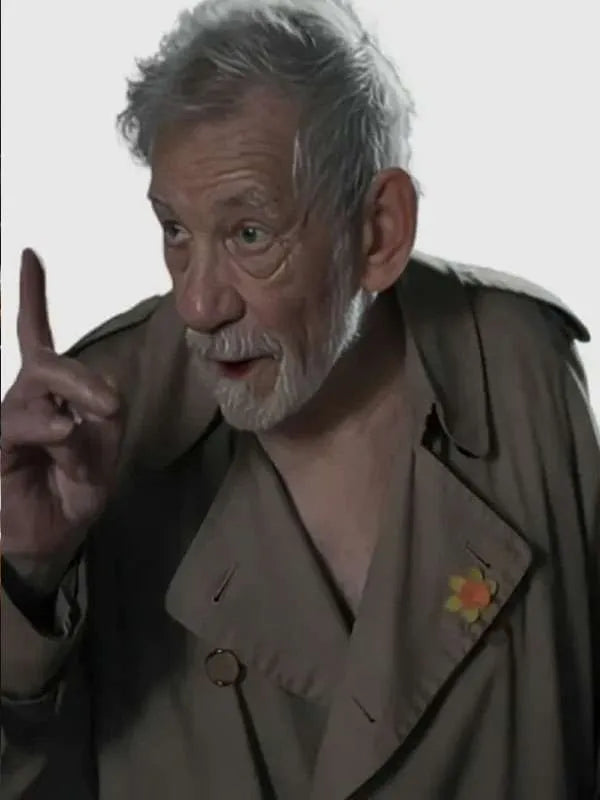 Ian McKellen The Christophers 2026 Brown Coat
