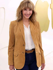 Mary Steenburgen The Dink 2026 Brown Suede Blazer