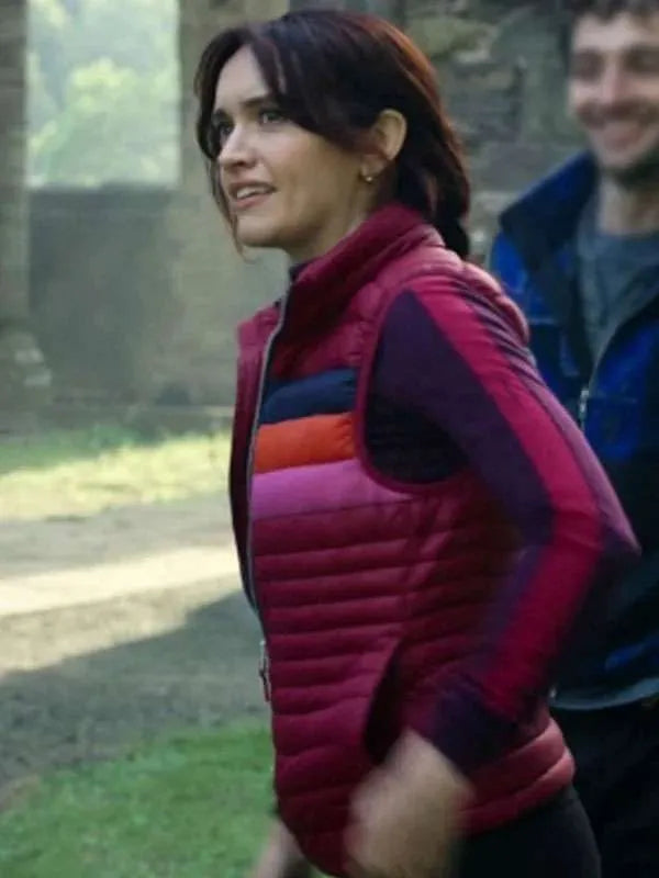 Olivia Cooke The Girlfriend 2025 Cherry Laine Puffer Vest
