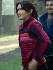 Olivia Cooke The Girlfriend 2025 Cherry Laine Puffer Vest
