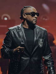 The Last King World Tour 2026 Don Omar Black Leather Coat
