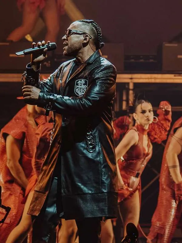 The Last King World Tour 2026 Don Omar Black Leather Coat
