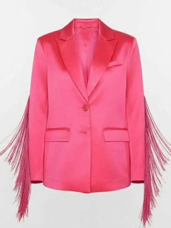 Britnee Kellogg The Road 2025 Pink Fringe Blazer
