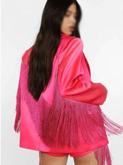 Britnee Kellogg The Road 2025 Pink Fringe Blazer
