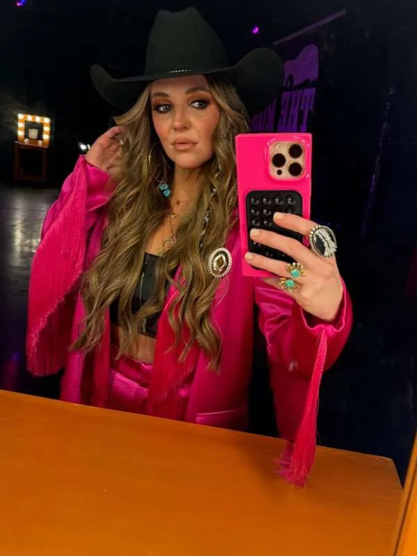 Britnee Kellogg The Road 2025 Pink Fringe Blazer
