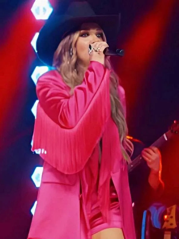 Britnee Kellogg The Road 2025 Pink Fringe Blazer
