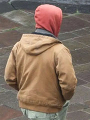 Glen Powell The Running Man 2025 Brown Jacket