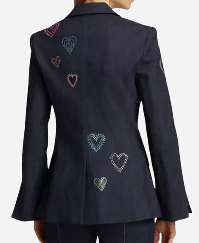 Savannah Guthrie The Today Show 2024 Heart Denim Blazer