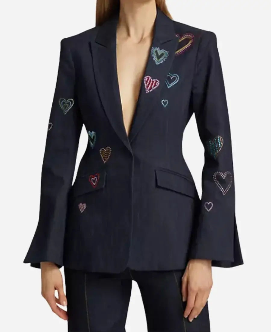 Savannah Guthrie The Today Show 2024 Heart Denim Blazer